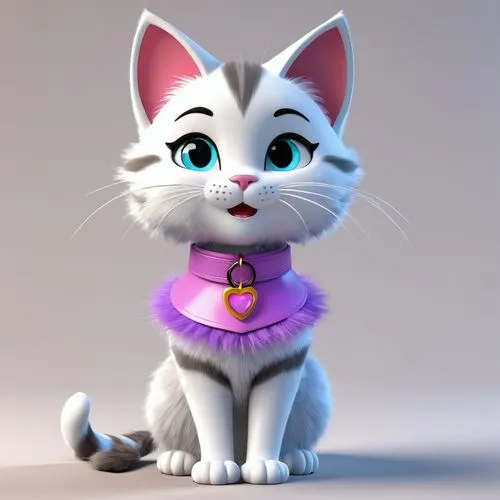 cartoon cat,cute cartoon character,suri,cute cat,korin,snowbell,Unique,3D,3D Character