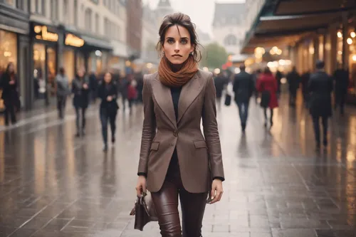 woman walking,woman in menswear,girl walking away,women fashion,girl in a long,menswear for women,women clothes,overcoat,young model istanbul,pedestrian,fashion street,bussiness woman,businesswoman,long coat,sprint woman,the girl at the station,a pedestrian,girl in a historic way,digital compositing,woman shopping,Photography,Cinematic