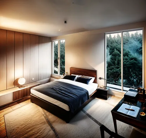 japanese-style room,modern room,sleeping room,bedroom,bedrooms,guest room,guestroom,great room,bedroom window,loft,chambre,amanresorts,headboards,interior modern design,ryokan,neutra,guestrooms,smartsuite,roominess,bedroomed