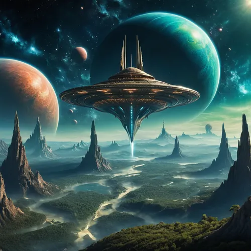 alien planet,alien world,futuristic landscape,extraterrestrial life,federation,exoplanet,planet alien sky,sci fiction illustration,sci fi,scifi,terraforming,planet eart,space art,space ships,science fiction,alien ship,sci - fi,sci-fi,planet,starship,Illustration,Realistic Fantasy,Realistic Fantasy 02