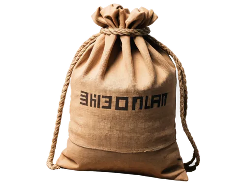 Sack, brown sack, canvas texture, rough fabric, folded top, rope tie, worn out, vintage, rustic, earthy color tone, soft lighting, 3/4 composition, shallow depth of field, warm atmosphere.,sandbag,bur