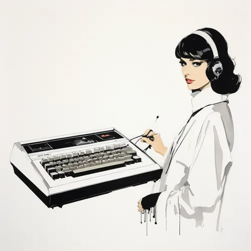 typewriting,typewriter,typing machine,girl at the computer,type w126,retro 1950's clip art,type w116,type w108,type w123,learn to write,typing,type w 105,vintage illustration,type w110,writer,telephone operator,women in technology,writing or drawing device,dot matrix printing,the girl studies press,Art,Artistic Painting,Artistic Painting 24