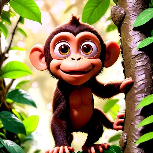 baby monkey,macaco,monkeying,monkey,uakari,simian,prosimian,monke,macaca,cheeky monkey,monkey banana,orang utan,mally,the monkey,mangabey,madagascan,chimpanzee,tarzan,bonobo,madagascans,Illustration,American Style,American Style 13