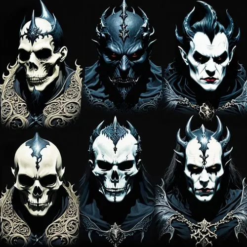 malekith,darzins,skulls,day of the dead icons,shinnok,vladislaus,Illustration,Realistic Fantasy,Realistic Fantasy 46