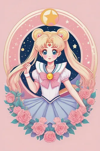 star drawing,peach,star mother,rosa 'the fairy,peach flower,rosa ' the fairy,fairy galaxy,sailor,peach rose,lunar,frula,princess crown,star flower,cinderella,peace rose,fairy tale character,zodiac sign libra,flower fairy,star illustration,heart with crown,Illustration,Japanese style,Japanese Style 15