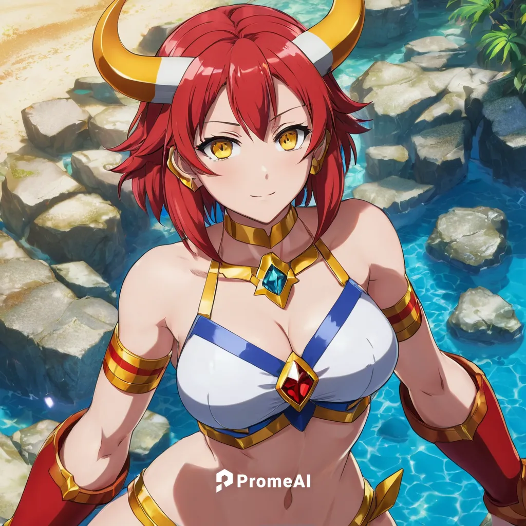 Diamond navel nail,chariot,ashitaba,hot spring,fire siren,saona,ram,magi,fire devil,horns,fire lily,summer swimsuit,rusalka,horned,elza,lechona,kinara,ixia,tiber riven,fire angel,minerva