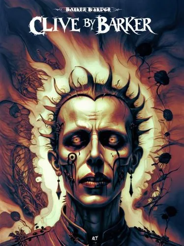 at random,a movie poster with the title clive by barker,ulver,gloeckner,clive,cd cover,cloven,giersbergen,Illustration,Realistic Fantasy,Realistic Fantasy 33