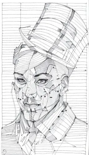 graph paper,comic halftone woman,sheet drawing,anonymous mask,line drawing,crumpled paper,surgical mask,pierrot,handkerchief,mono-line line art,line-art,adhesive note,wireframe,scrap paper,drawing man