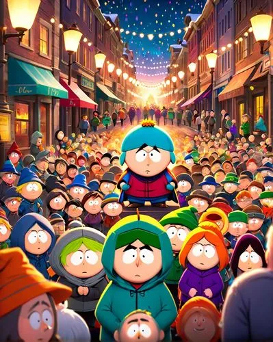 southpark,cartman,overcrowd,broflovski,christmas market,winter festival,carol singers,lemmings,christmas balls background,caroling,advent market,multitudinous,the holiday of lights,christmas background,christmas town,carolers,scandia gnomes,cartoon video game background,soffiantini,christmasbackground,Anime,Anime,Cartoon