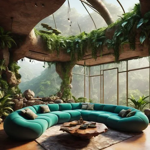 earthship,vivarium,daybeds,terrarium,ecotopia,biomes,futuristic landscape,mushroom landscape,biodome,daybed,living room,chaise lounge,tropical house,biome,conservatory,livingroom,beanbags,biopiracy,ufo interior,cloudland,Photography,Artistic Photography,Artistic Photography 05