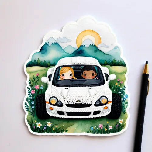 air freshener,cartoon car,automotive decor,planted car,flower car,car drawing,fiat 500 giardiniera,fiat 500,fiat500,mini cooper,chevrolet cobalt,paper art,fiat 501,small car,fairy tale icons,3d car wallpaper,wall sticker,miata,hyundai atos,2cv,Illustration,Abstract Fantasy,Abstract Fantasy 10