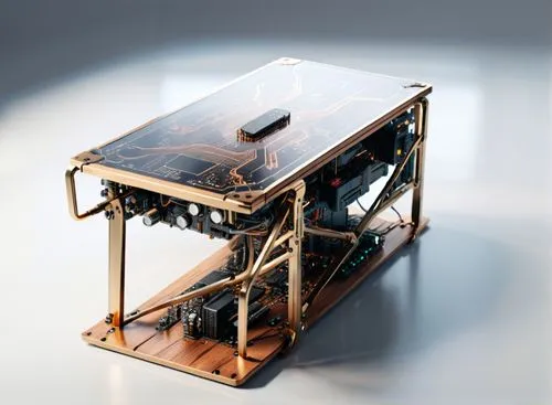 A table made of wood and metal against a white background ,this is the weirdest object in the world,cubesat,nanosatellite,microsatellites,microsatellite,galvanometer,orchestrion,Photography,General,Sc