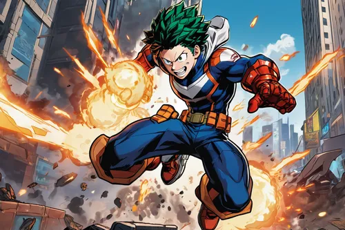 my hero academia,cleanup,marvel comics,superhero background,comic hero,human torch,patrol,firespin,spark fire,vegeta,green lantern,superhero comic,fire background,comic book,explosions,green goblin,comic character,comicbook,comic characters,captain marvel,Illustration,American Style,American Style 13