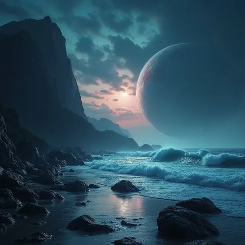 alien planet,fantasy landscape,exoplanet,lunar landscape,fantasy picture,alien world,Photography,General,Realistic