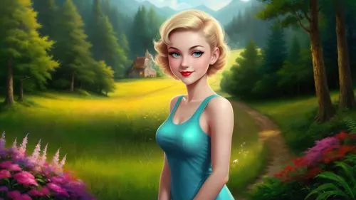 eilonwy,elsa,world digital painting,blue jasmine,girl in a long dress,tinkerbell,forest background,landscape background,cartoon video game background,dorthy,fairy tale character,photo painting,spring background,springtime background,cute cartoon image,janna,princess anna,rosalyn,portrait background,nature background