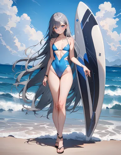honolulu,sanya,ocean background,aqua,beach background,a200,ocean,summer icons,one-piece swimsuit,summer background,the sea maid,surfboard,sea,kantai collection sailor,surfing,kantai,summer swimsuit,dolphin background,azure,surf