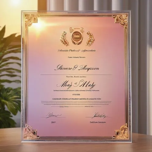 diploma,framed paper,certificate,wedding frame,diplomas,gold foil art deco frame,Photography,General,Realistic