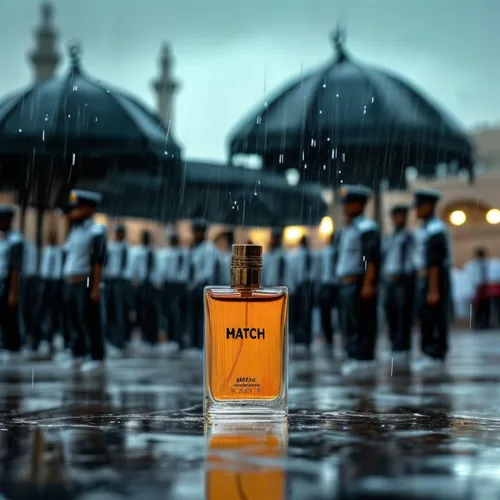 a bottle of perfume with some navy men standing behind it,metaxa,mediatek,mekka,orange scent,cologne water,qutub