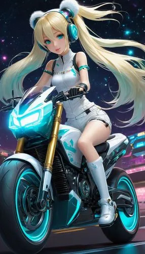 tatari,motorbike,quartararo,hatsune miku,astrea,kawi,Illustration,Realistic Fantasy,Realistic Fantasy 08