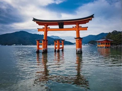 miyajima,japan's three great night views,senbon torii,beautiful japan,torii,shinto shrine,japan landscape,kumano kodo,kinkaku-ji,淡島神社,arashiyama,japanese shrine,japan,shinto shrine gates,shinto,fushimi inari-taisha shrine,ginkaku-ji,japanese architecture,kyoto,japanese background,Illustration,Paper based,Paper Based 27