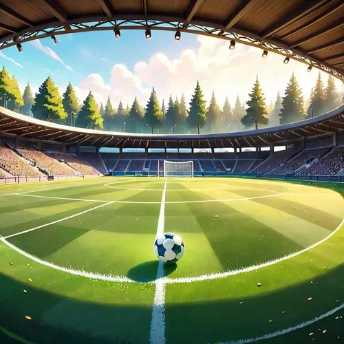 southpark style, kids in school,soccer field,forest ground,soccer-specific stadium,soccer field,european football championship,football pitch,football stadium,world cup,soccer ball,stadium,soccer,stad