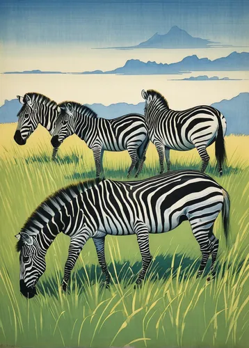 zebras,zebra,zebra crossing,zebra pattern,burchell's zebra,serengeti,diamond zebra,tropical animals,tigers,whimsical animals,forest animals,quagga,striped background,mammals,animals hunting,wild animals crossing,scandia animals,anthropomorphized animals,animals,safari,Illustration,Japanese style,Japanese Style 21