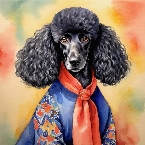 watercolor dog,spaniel,afghan hound,poodle,buccellati,pet portrait,cocker spaniel,borzoi,rayon,furcolo,poodles,indian dog,cavalier,kawakubo,dog illustration,puyi,dog drawing,female dog,saluki,imperial coat,Conceptual Art,Fantasy,Fantasy 15