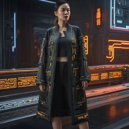 Design a new Chinese-style element-inspired coat for the summer of 2024, specifically tailored for stylish urban women. It should be suitable for daily errands, social gatherings, and commuting to and