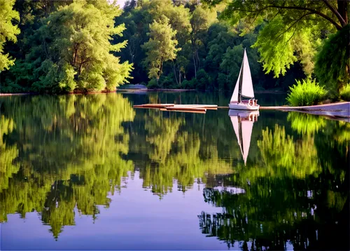 waldsee,boat landscape,sailing boat,the danube delta,waterbody,auwaldsee,starnberger lake,reflections in water,tisza,danube delta,calm water,sailing boats,sailboat,mazury,reflection in water,water reflection,green trees with water,baselice,water mirror,olympiapark,Art,Classical Oil Painting,Classical Oil Painting 02