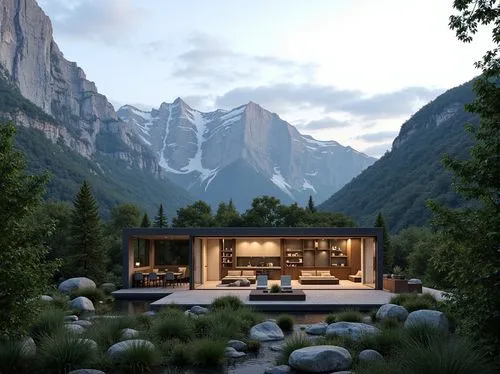 house in the mountains,house in mountains,the cabin in the mountains,mountain huts,beautiful home,mountain hut,3d rendering,home landscape,luxury property,chalet,mountain settlement,alpine style,render,dreamhouse,amanresorts,mountain valley,alpine village,renders,electrohome,cubic house