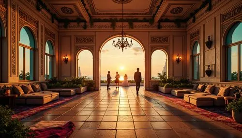 ballroom,ornate room,hallway,hotel lobby,corridors,cochere,conservatory,wedding hall,theed,waiting room,corridor,hall of the fallen,tearoom,lobby,background design,dandelion hall,palaces,archways,empty hall,hallway space