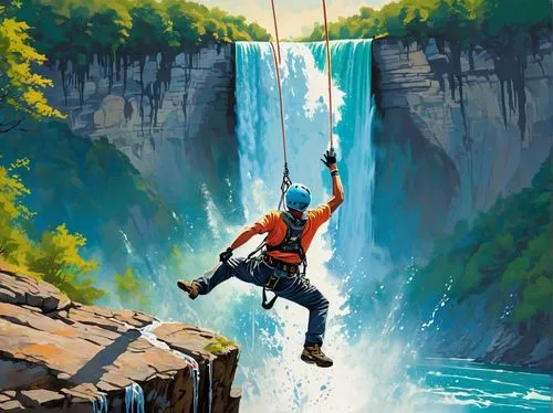 tower fall,zip line,leap of faith,canyoning,falls,zipline,ash falls,via ferrata,bungee jumping,rope jumping,falls of the cliff,adventurer,abseiling,rappelling,raft guide,chute,rope swing,rope climbing,water fall,hanging down,Conceptual Art,Graffiti Art,Graffiti Art 08