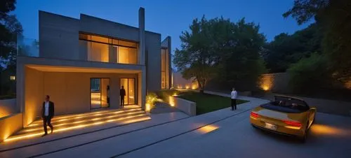 In the heart of a bustling city, a sleek exterior comes into view as a house with a minimalist style twists and turns. The residence is transformed into a modern design, with minimalist elements, crea