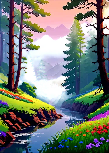 landscape background,cartoon video game background,nature background,purple landscape,salt meadow landscape,forest landscape,springtime background,forest background,nature landscape,cartoon forest,spring background,forest,mushroom landscape,mountain landscape,forests,forest lake,paisaje,art background,pixel art,fairy forest,Unique,Pixel,Pixel 01