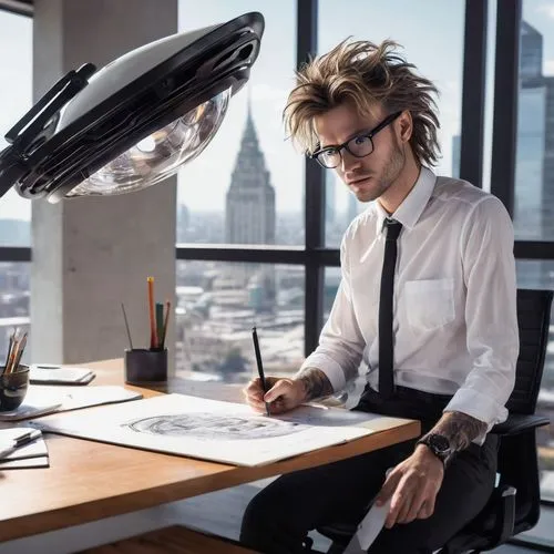 livescribe,desk lamp,sagmeister,wacom,bjarke,male poses for drawing,graphics tablet,professeur,office worker,publicis,ignis,elkann,in a working environment,professedly,blur office background,illustrator,caricaturist,businesman,creative office,caricaturists,Conceptual Art,Sci-Fi,Sci-Fi 13