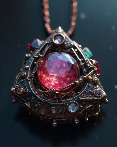 pendant,arkenstone,amulet,diamond pendant,schwarzschild,red heart medallion,Conceptual Art,Sci-Fi,Sci-Fi 26