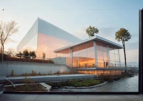 snohetta,futuristic art museum,glass facade,aqua studio,cube house,cubic house,Photography,General,Realistic