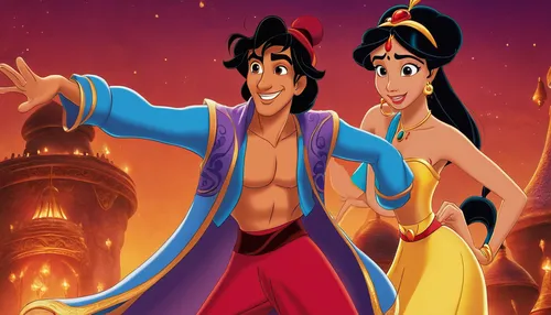 aladdin,aladin,aladha,disney,jasmine,bollywood,disney character,party banner,euro disney,animated cartoon,shanghai disney,diwali banner,prince and princess,pilaf,film poster,peliculas,dancing couple,fire background,png image,disneyland paris,Art,Classical Oil Painting,Classical Oil Painting 31