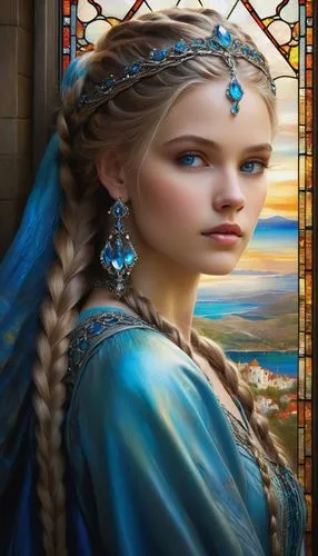 margaery,margairaz,fantasy art,galadriel,fantasy portrait,fantasy picture,frigga,rapunzel,eilonwy,ellinor,mystical portrait of a girl,fairy tale character,noldor,seregil,elsa,principessa,circlet,behenna,serafina,arwen,Conceptual Art,Daily,Daily 32