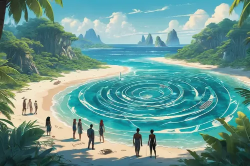 ocean paradise,polynesia,tropical sea,delight island,island,dream beach,underwater oasis,uninhabited island,island suspended,island group,islands,an island far away landscape,lagoon,the island,swim ring,ocean,oasis,floating islands,castaway beach,diamond lagoon,Conceptual Art,Sci-Fi,Sci-Fi 24