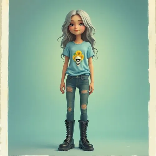 annabeth,girl in t-shirt,cute cartoon character,fashionable girl,quicksilver,fashion girl,Photography,Documentary Photography,Documentary Photography 08