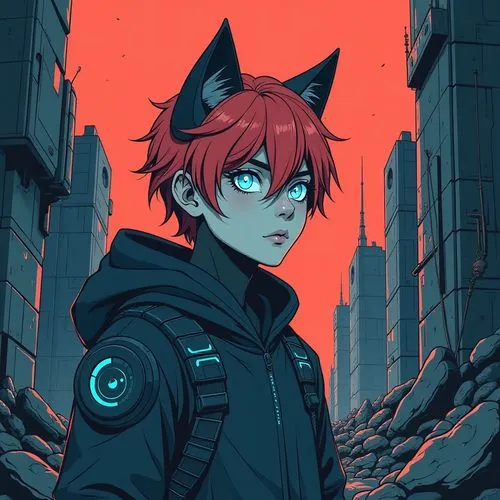 cinnabar,akira,ayato,faunus,killorin,red cat,Illustration,Vector,Vector 01