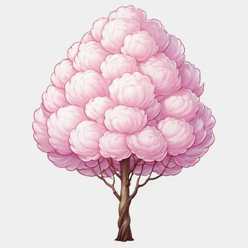 pink carnation,sakura tree,sakura branch,pink chrysanthemum,flourishing tree,blossom tree,Illustration,Abstract Fantasy,Abstract Fantasy 11