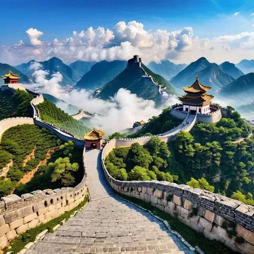 great wall,yangshao,wudang,dragon bridge,landscape background,wall