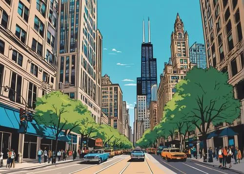 chicago,metra,streeterville,chicago skyline,chicagoan,chicagoland,motorcity,illinois,dearborn,city scape,willis tower,city life,cityscape,nicollet,depaul,urbana,detriot,omaha,mke,halsted,Illustration,Vector,Vector 01