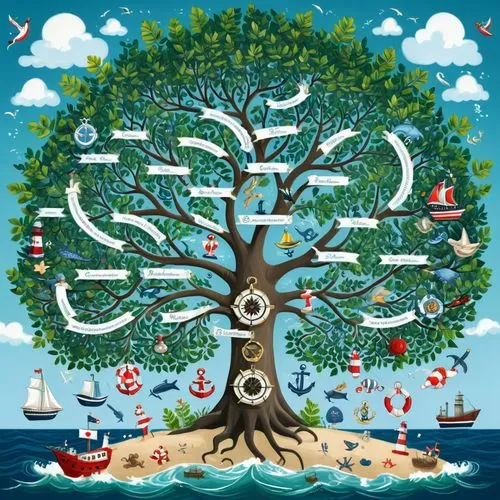 генеалогическое древо,a big tree that is sitting in the middle of some water,celtic tree,tree of life,family tree,nautical clip art,flourishing tree,magic tree,cardstock tree,genealogical,albero,genea