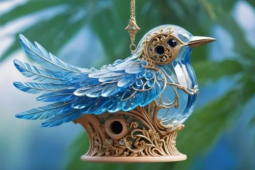 decoration bird,ornamental bird,wooden birdhouse,an ornamental bird,wind chime,glass yard ornament,vintage ornament,wind bell,birds blue cut glass,weathervane design,glass ornament,wind chimes,bird feeder,christmas tree decoration,christmas ball ornament,cuckoo clock,christmas ornament,christmas tree ornament,lazuli bunting,blue bird,Conceptual Art,Sci-Fi,Sci-Fi 24