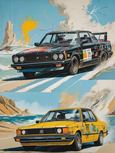 ford xa falcon,ford xc falcon,muscle car cartoon,ford xp falcon,roadrunner,triumph dolomite,desert racing,motorsports,ford ba falcon,chevrolet opala,audi 100,paintings,race cars,audi 80,e31,ford falcon,audi quattro,ford xm falcon,cars,bmw 321,Art,Artistic Painting,Artistic Painting 51