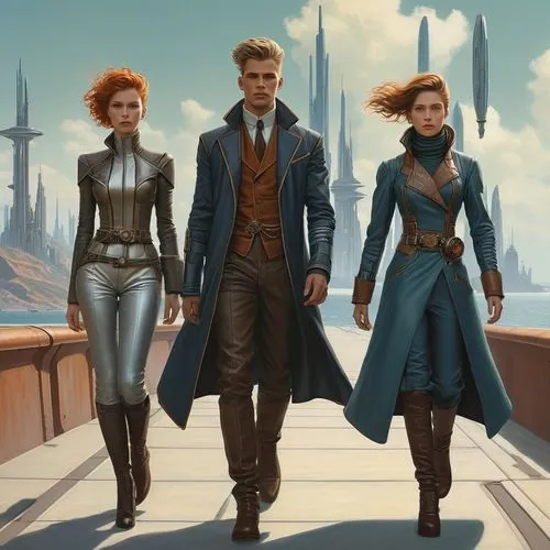 guardians,senderens,sci fiction illustration,companions,imperial coat,temporals,Art,Artistic Painting,Artistic Painting 48