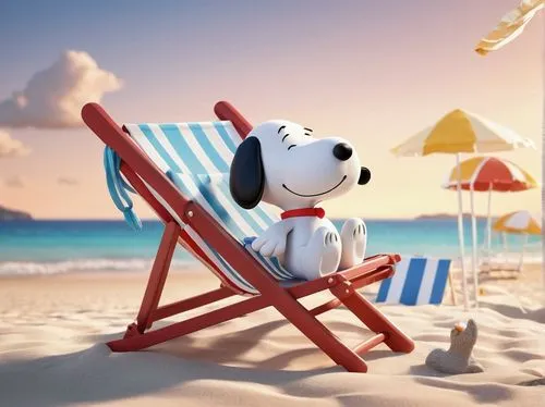 snoopy,beach chair,deckchair,santa claus at beach,beach furniture,sunlounger,summer holidays,white sandy beach,summer background,deckchairs,beach background,summer clip art,dream beach,summer beach umbrellas,summer feeling,beach chairs,travel insurance,deck chair,white sand beach,beach dog,Unique,3D,3D Character